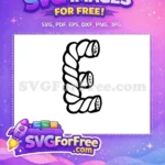 Free Rope Letter E Free Black and White Font Free SVG - Instant Download