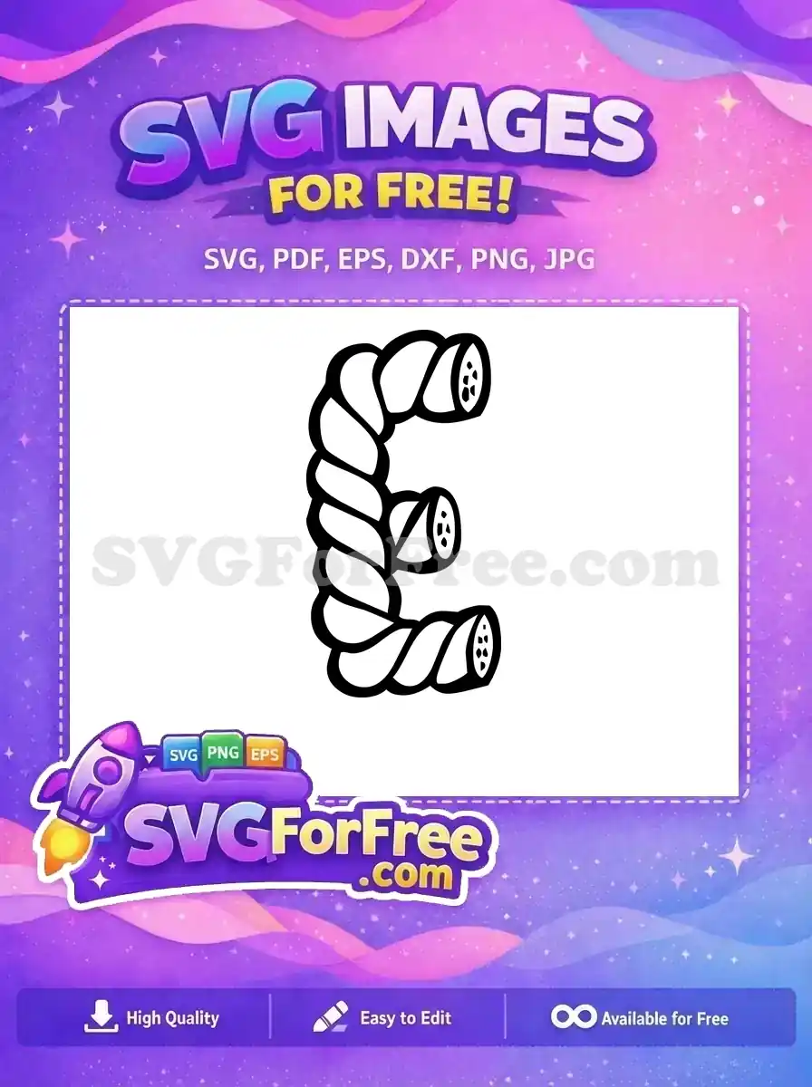 Free Rope Letter E Free Black and White Font Free SVG