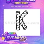 Free Letter K Font Free Rope Style Alphabet Free SVG - Instant Download