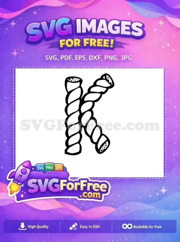 Free Letter K Font Free Rope Style Alphabet Free SVG Free Letter K Font Free Rope Style Alphabet Free SVG