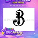 Free Letter B Initial Free Black Swirl Design Free SVG - Instant Download