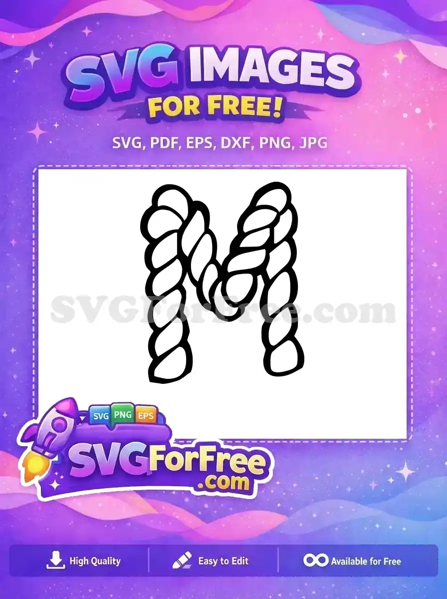 Free Rope Letter M Free Nautical Alphabet Initial Free SVG