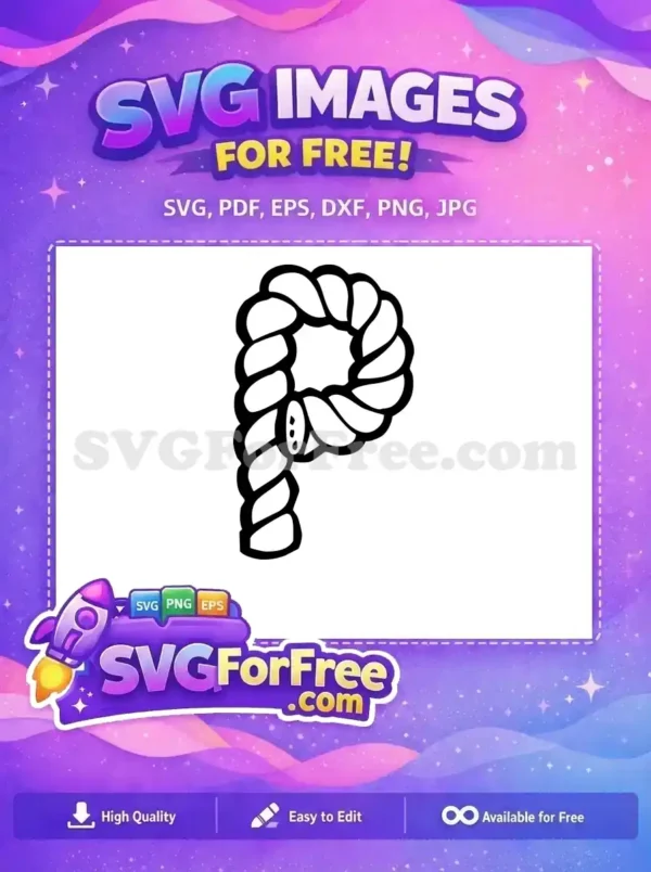 Free Letter P Font Free Rope Style Initial Free SVG Free Letter P Font Free Rope Style Initial Free SVG