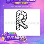 Free Black Rope Letter R Free Fonts Alphabet Free SVG - Instant Download