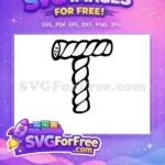 Free Twisted Rope Free Letter T Fonts Free SVG - Instant Download