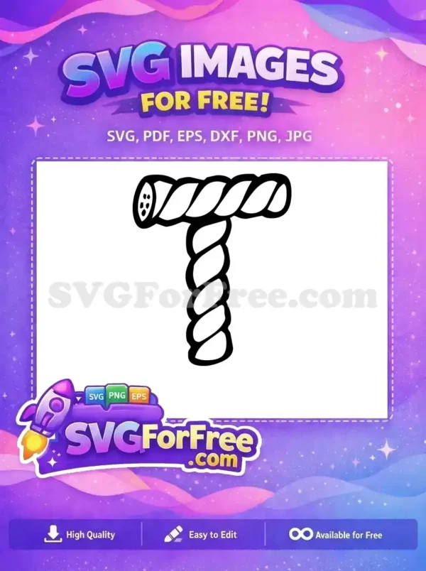 Free Twisted Rope Free Letter T Fonts Free SVG
