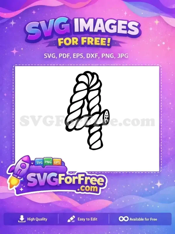 Free Nautical Rope Number 4 Free Font Style Number Free SVG