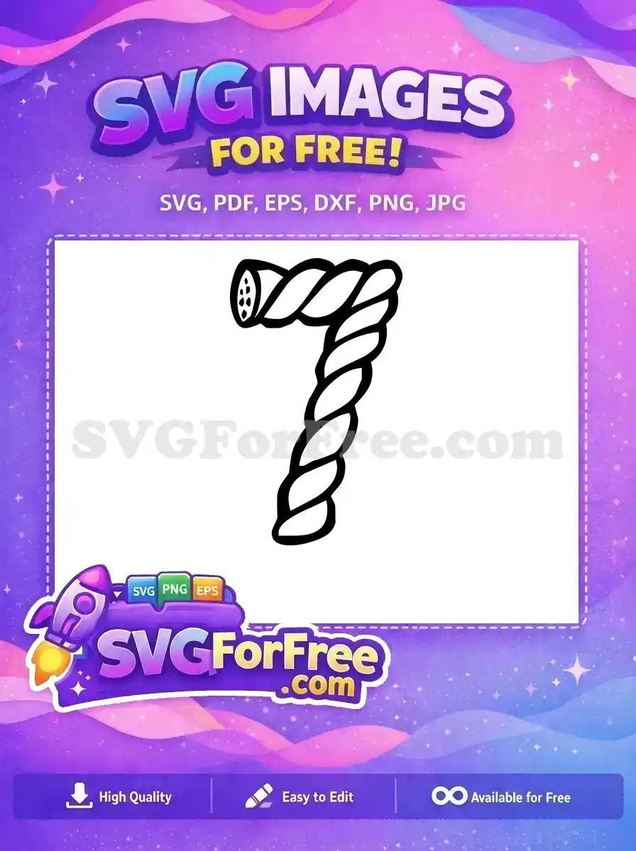 Free Number Seven Free Rope Fonts Number Free SVG