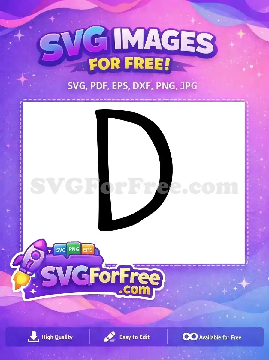 Free Black Bold Letter D Free Simple Fonts Alphabet Free SVG
