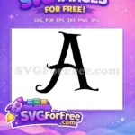 Free Black Letter A Free Calligraphy Initial Fonts Free SVG - Instant Download