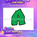 Free Green Letter A Free Bold Font Alphabet Free SVG - Instant Download
