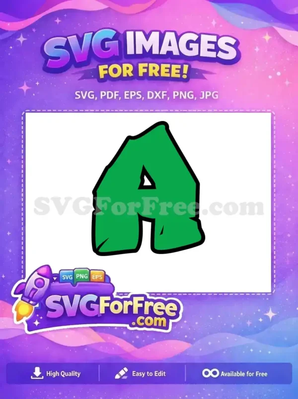 Free Green Letter A Free Bold Font Alphabet Free SVG