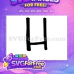 Free Letter H Bold Free Font Alphabet Free SVG - Instant Download