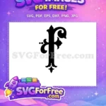 Free Ornate Letter F Free Calligraphic Font Free SVG - Instant Download