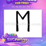 Free Black Letter M Free Simple Font Alphabet Free SVG 2 - Instant Download