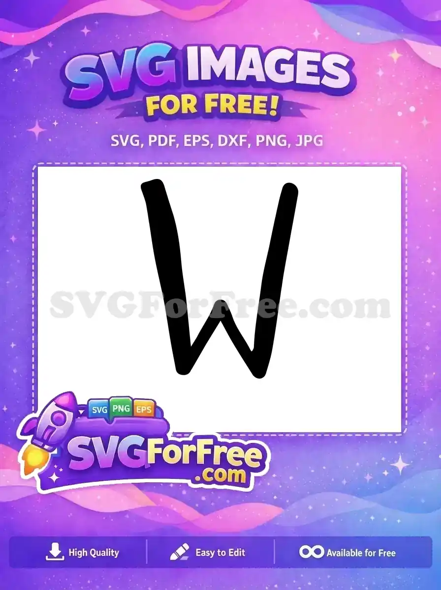 Free Letter W Free Black Bold Fonts Alphabet Free SVG