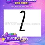 Free Black Number Two Free Bold Font Free SVG 1 - Instant Download