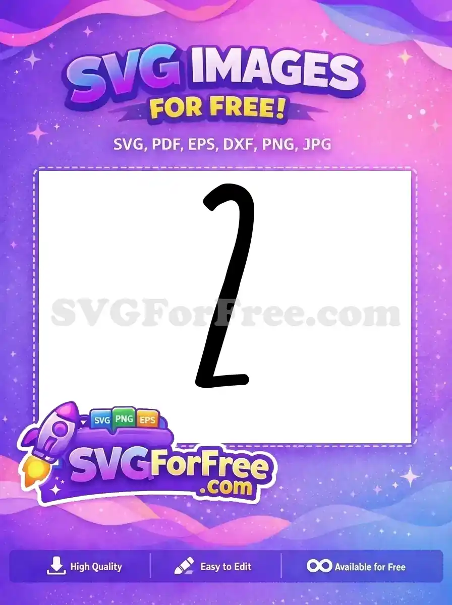 Free Black Number Two Free Bold Font Free SVG 1
