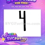 Free Number Four Free Black Bold Fonts Free SVG 1 - Instant Download