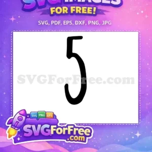 Free Black Number Five Free Bold Fonts Free SVG