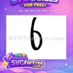 Free Number Six Free Black Font Number Free SVG 1 - Instant Download