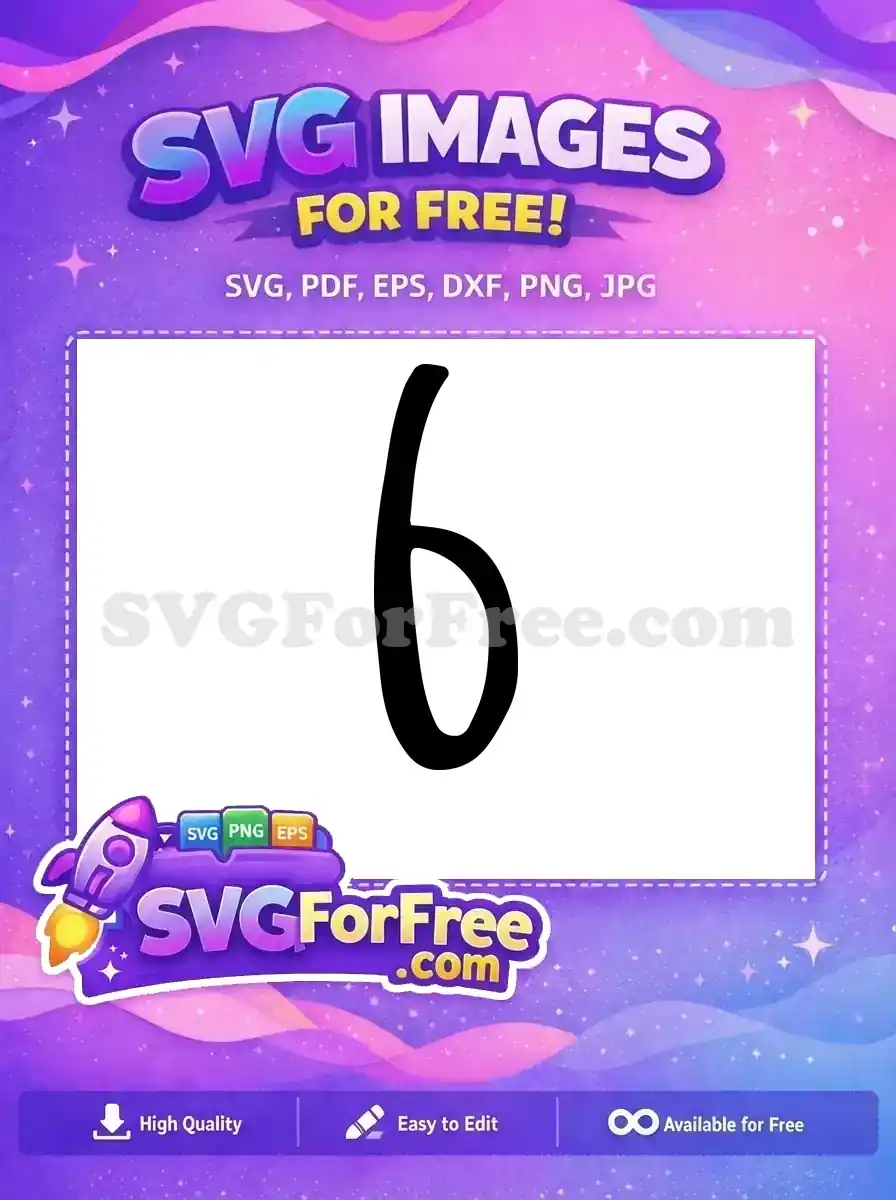 Free Number Six Free Black Bold Fonts Free SVG 1