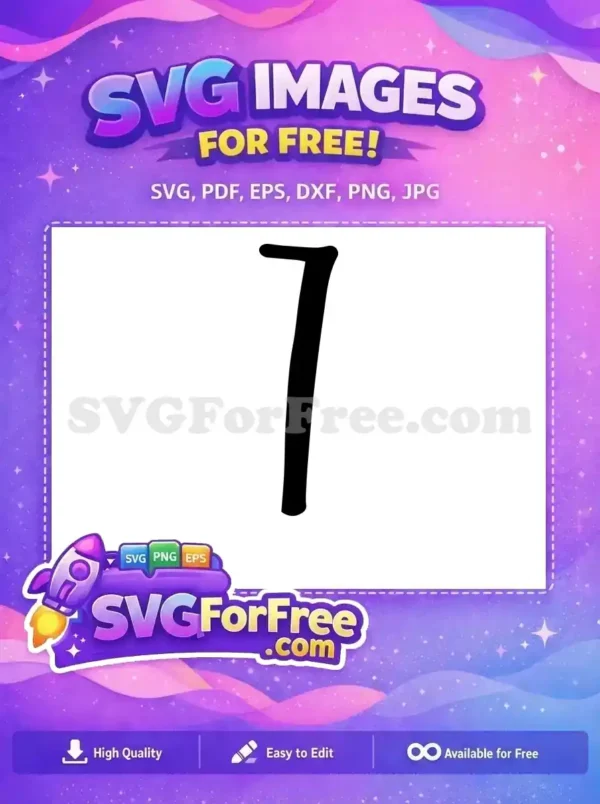 Free Black Bold Number Seven Free Fonts Number Free SVG