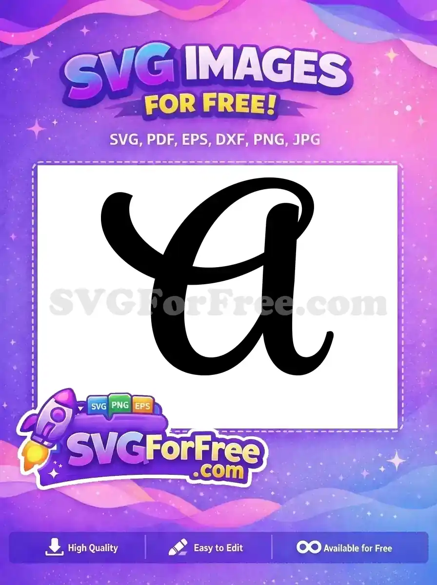 Free Black Calligraphy Free Letter A Initial Free SVG