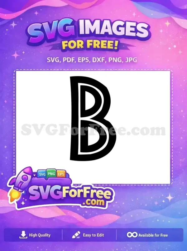 Free Bold Letter B Free Double Outline Fonts Free SVG