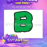 Free Green Letter B Free Bold Font Alphabet Free SVG - Instant Download