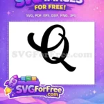Free Letter Q Bold Free Calligraphy Font Free SVG - Instant Download