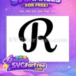 Free Black Bold Font Free Letter R Initial Free SVG - Instant Download