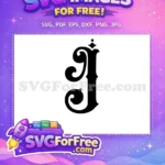 Free Black Swirl Initial Free Fancy Letter One Free SVG - Instant Download