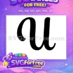 Free Black Letter U Free Bold Font Alphabet Free SVG 3 - Instant Download