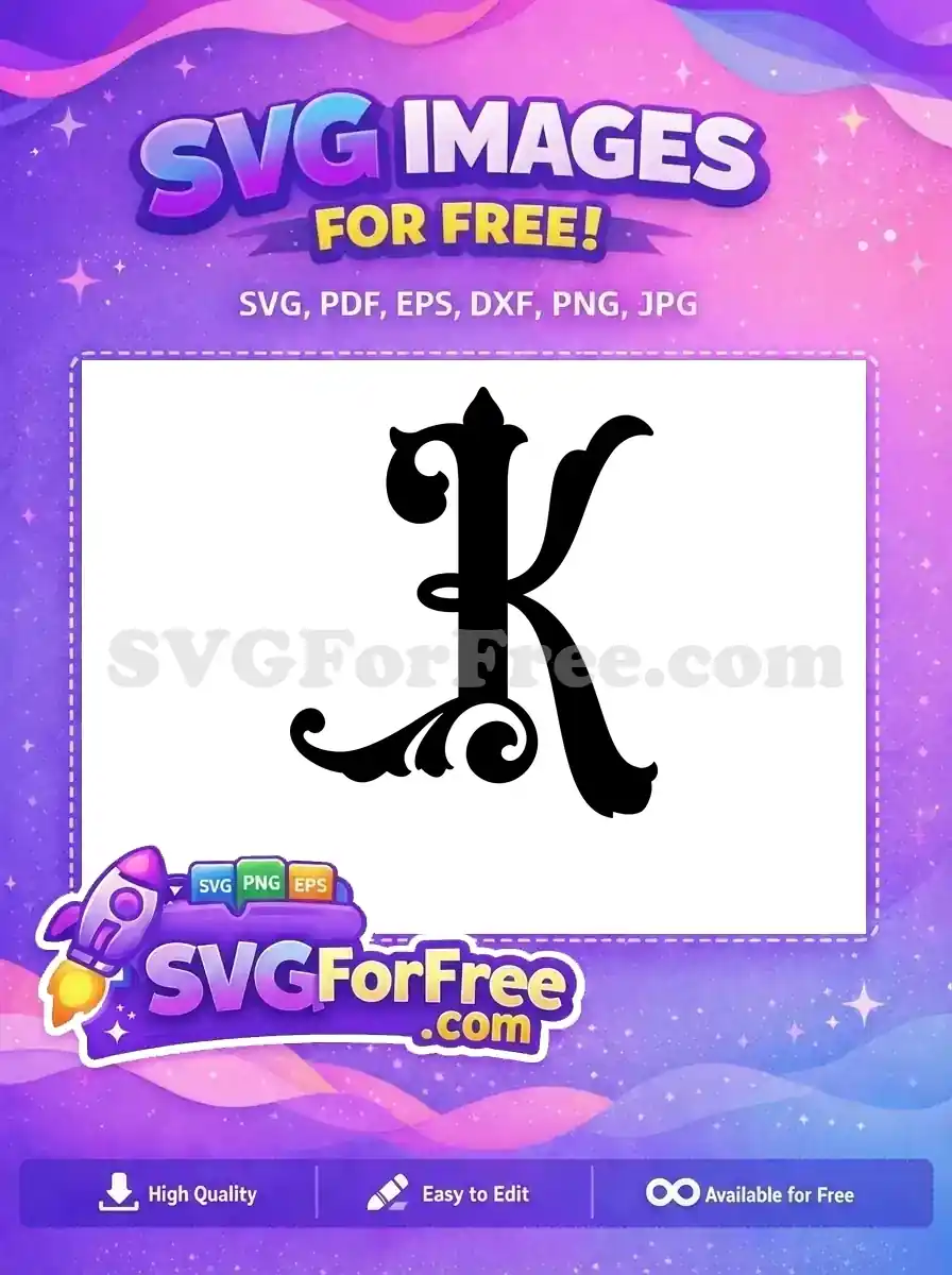 Free Swirl Accent Free Letter K Initial Fonts Free SVG