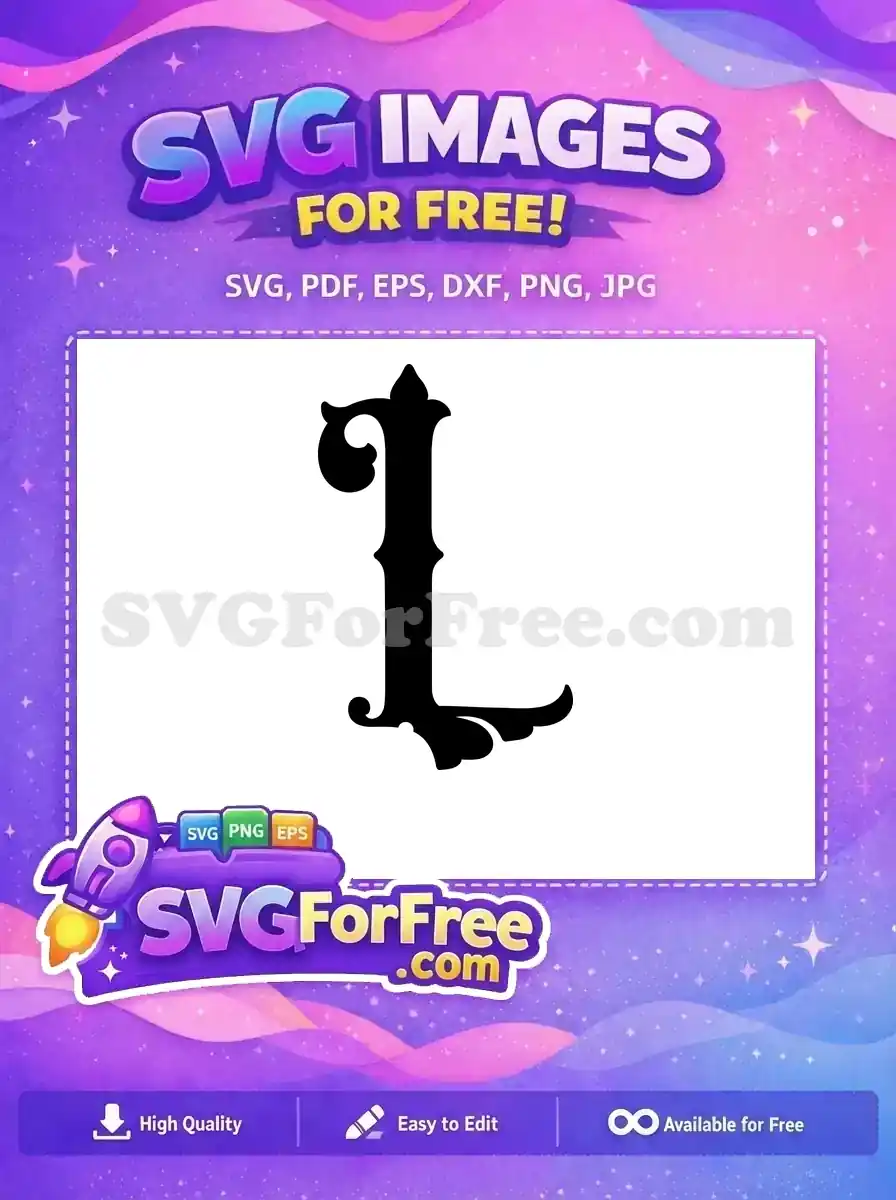 Free Black Letter L Free Initial Monogram Fonts Free SVG 1