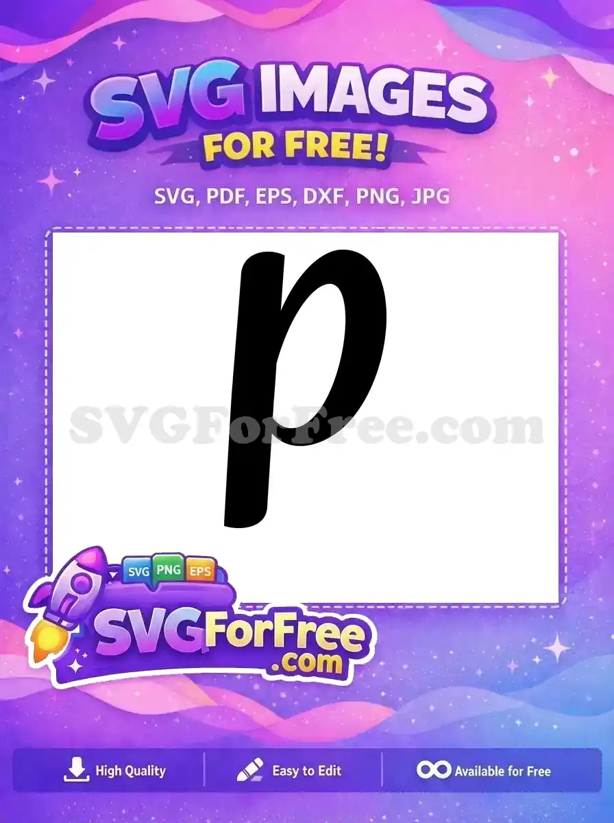 Free Lowercase Letter P Free Black Font Alphabet Free SVG