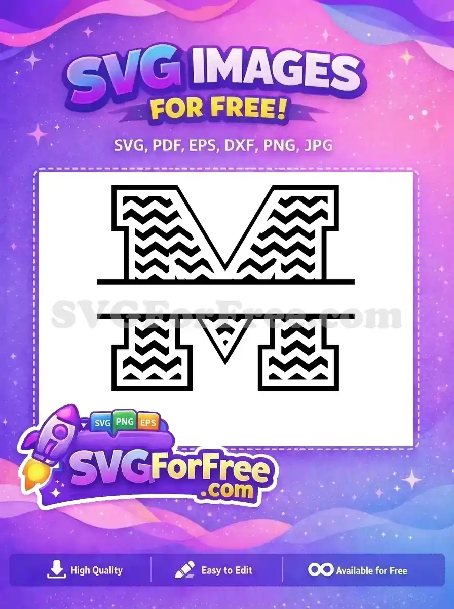 Free Monogram Font Free Zigzag Letter Initial Free SVG
