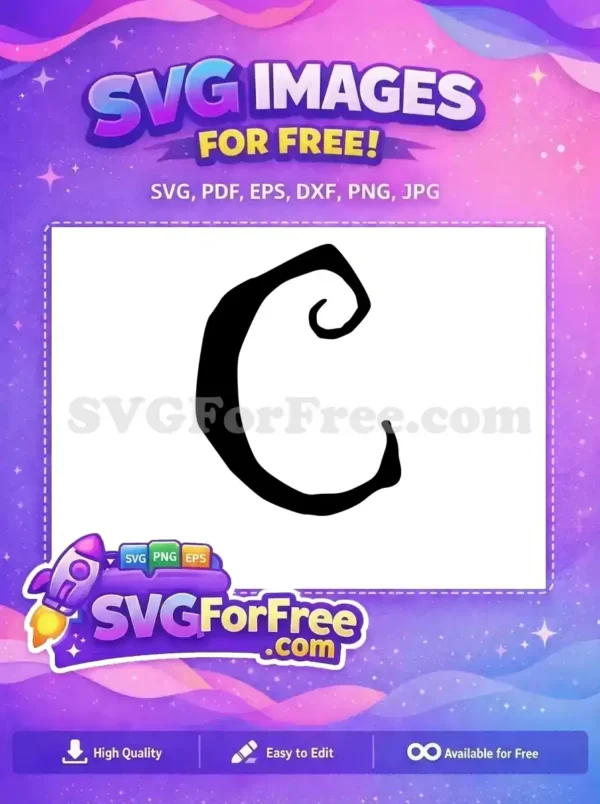 Free Bold Letter Free Curled Font Alphabet Free SVG