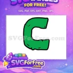 Free Letter C Free Green Font Alphabet Free SVG - Instant Download