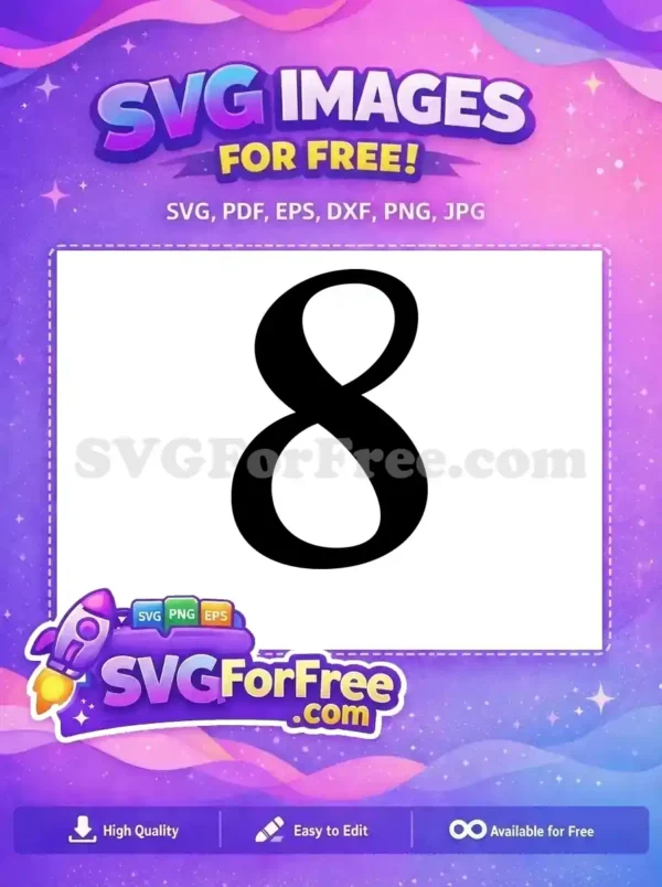 Free Number Eight Free Black Font Free SVG