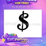 Free Black Dollar Free Sign Fonts Free SVG 1 - Instant Download
