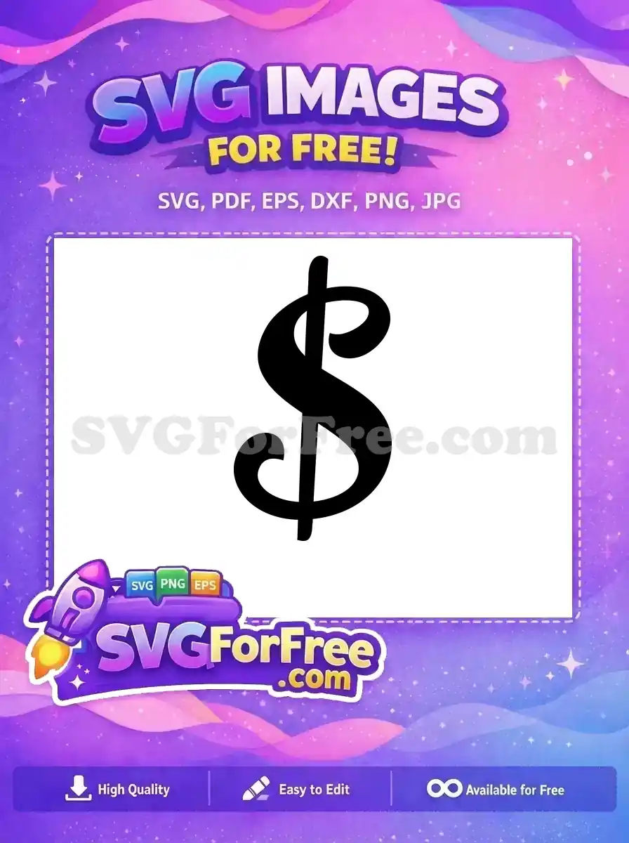 Free Black Dollar Free Sign Fonts Free SVG 1