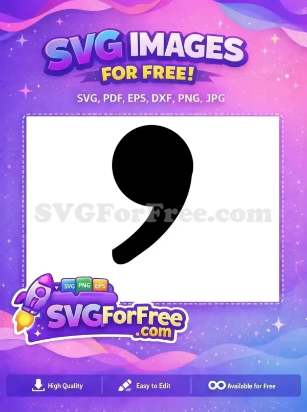 Free Black Comma Free Simple Font Punctuation Free SVG