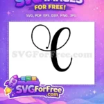 Free Black Letter C Free Elegant Calligraphy Initial Free SVG - Instant Download