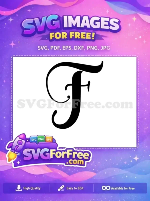 Free Elegant Swirl Free Initial F Fonts Free SVG