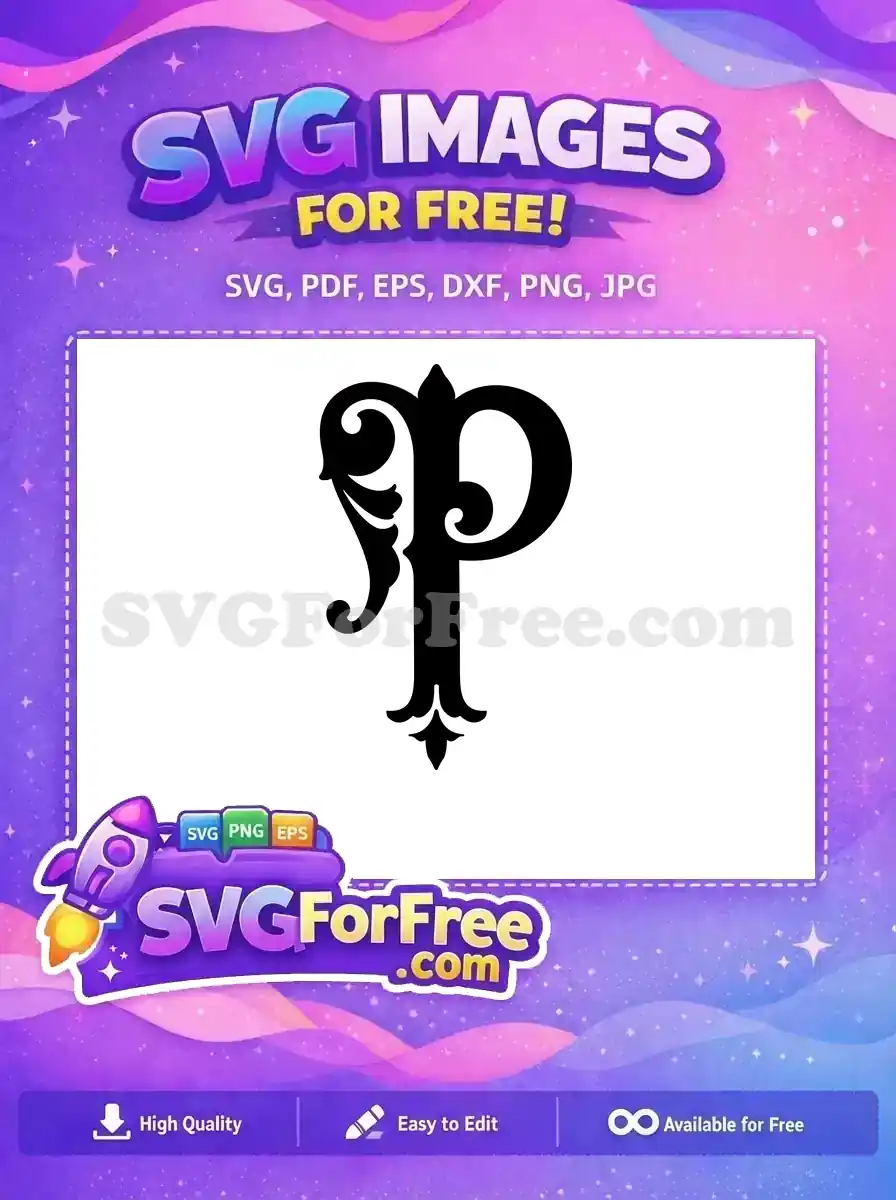 Free Letter P Free Floral Monogram Fonts Free SVG