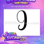 Free Bold Number Nine Free Black Font Category Free SVG - Instant Download