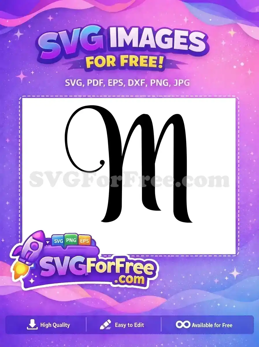 Free Calligraphy Initial Free Letter M Font Free SVG