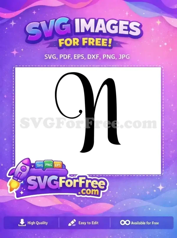 Free Letter N Free Monogram Initial Alphabet Free SVG